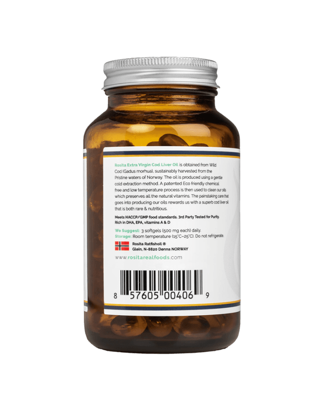 Rosita Extra Virgin Cod Liver Oil (EVCLO) softgels